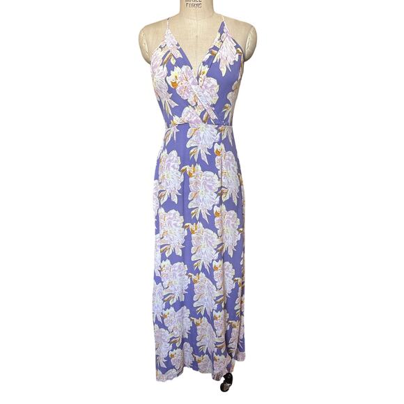 NWT ASTR Pandora Sheath Maxi Dress in Purple Floral Size Medium - Picture 1 of 7